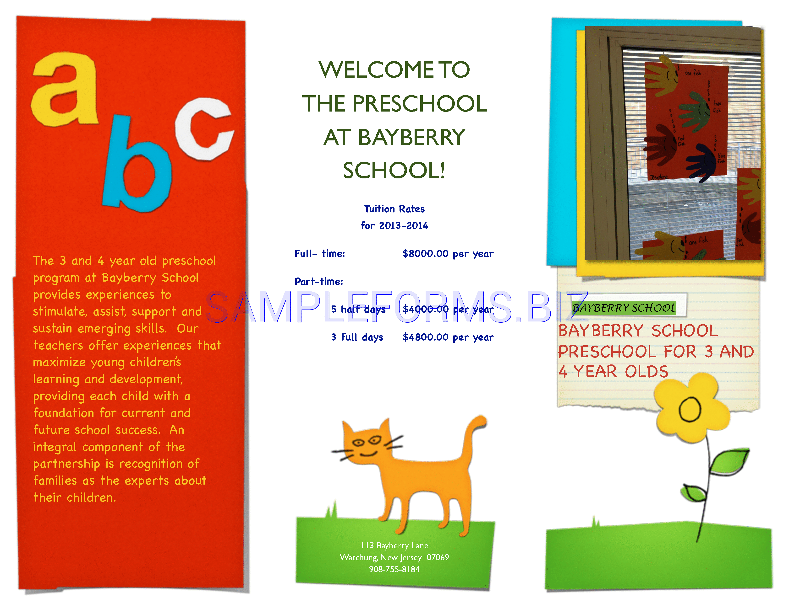 Preview free downloadable Preschool Brochure 1 in PDF (page 1)